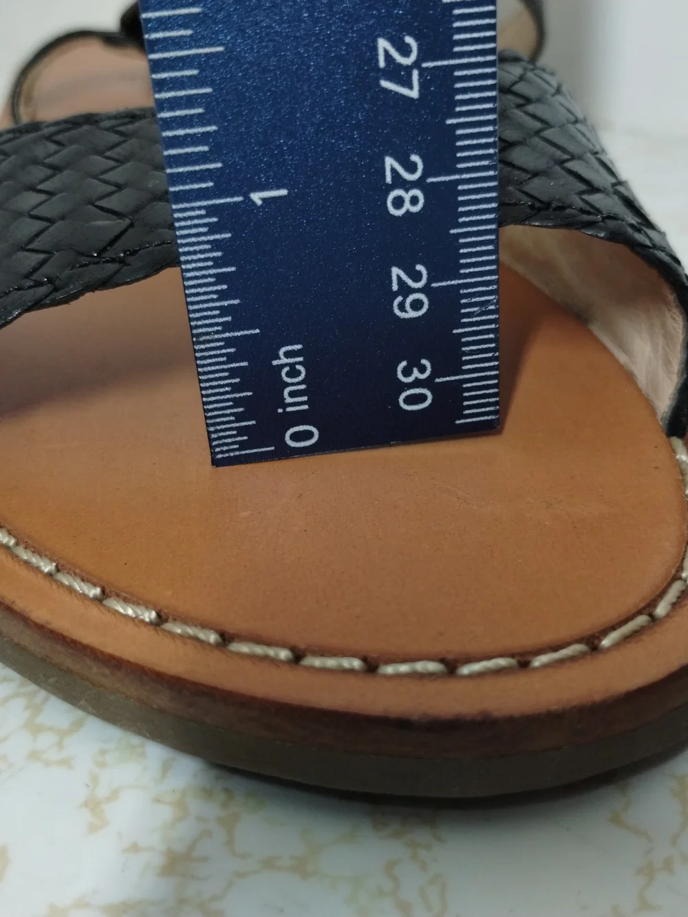 Cole Haan Black Woven Front Strap Leather Slingback Sandals